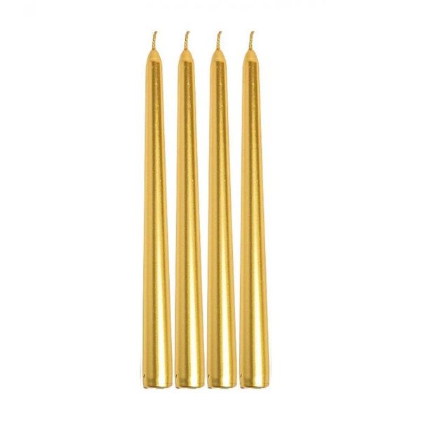 Tapered Metallic Candles 25cm - Set of 4