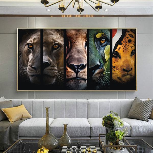 Canvas Wall Decor - Iconic Animal Collage - 0045