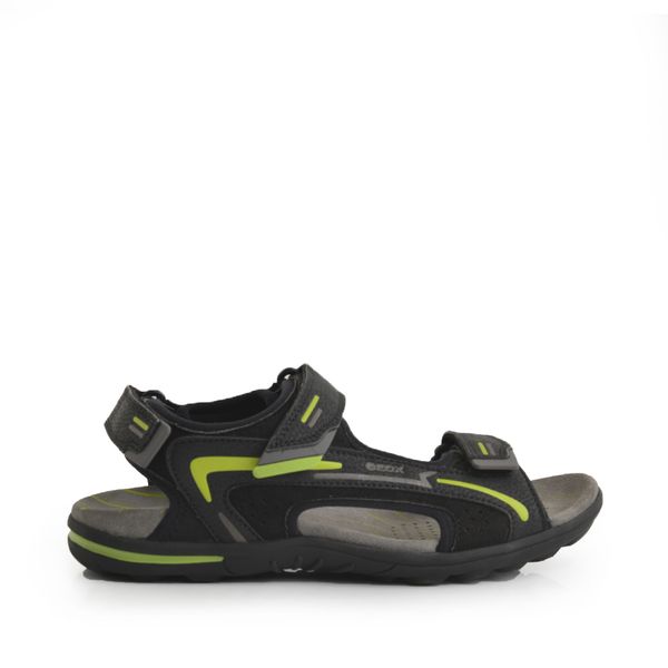 Green Cross 71964 Double Self-Fastening Strap Sandal Black