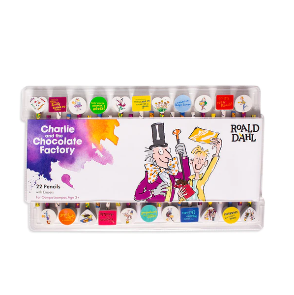 Charlie and the Chocolate Factory: 22 Pencils and Erasers Set