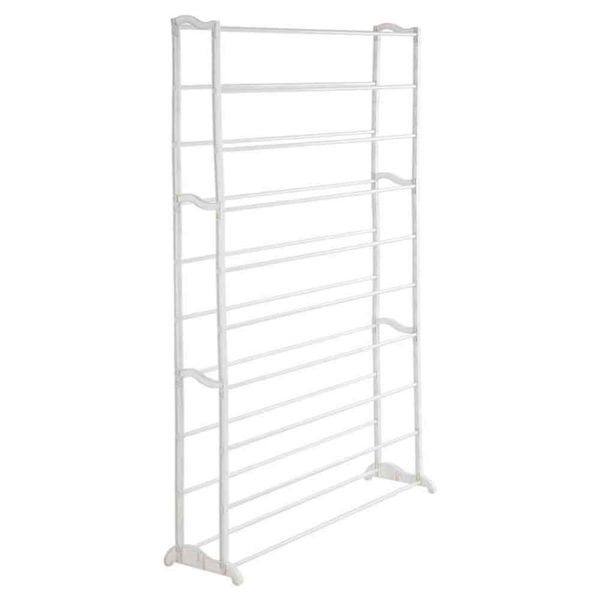 10 Tier Steel White Shoe Shelf Organizer - 50 Pairs