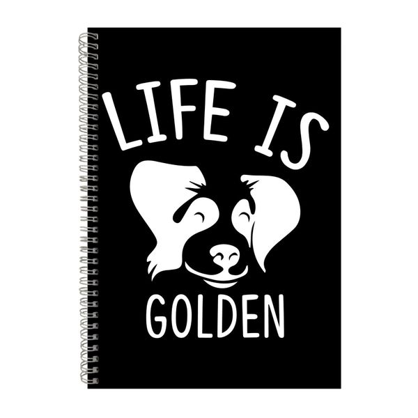 Life A4 Notebook Spiral Lined Notepad Golden Ret image