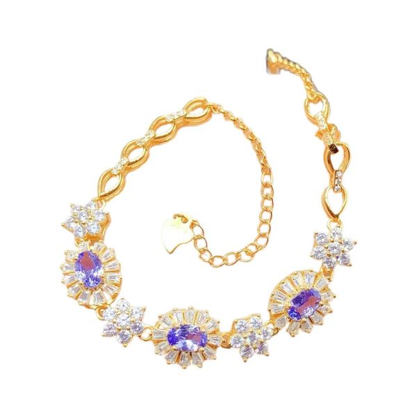 Luxury Design Women's Bracelet With Tanzanite Commemorative Bracelet