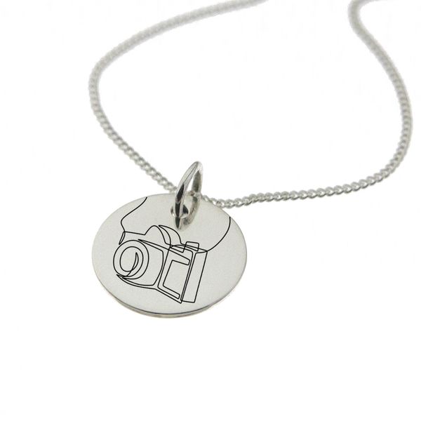 Camera Engraved on Sterling Silver with Chain