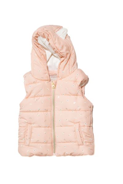 Pink Sleevless Puffed Jacket