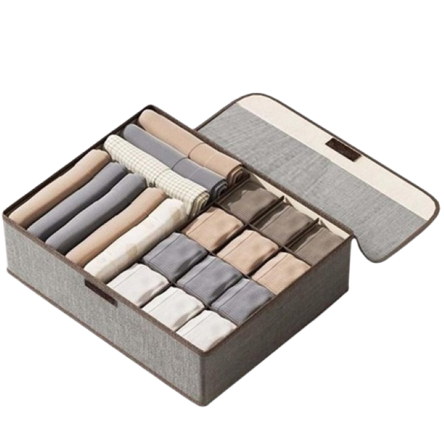 SamMag Foldable Closet Storage Boxes Divided - for Scarves Socks Bras Pants