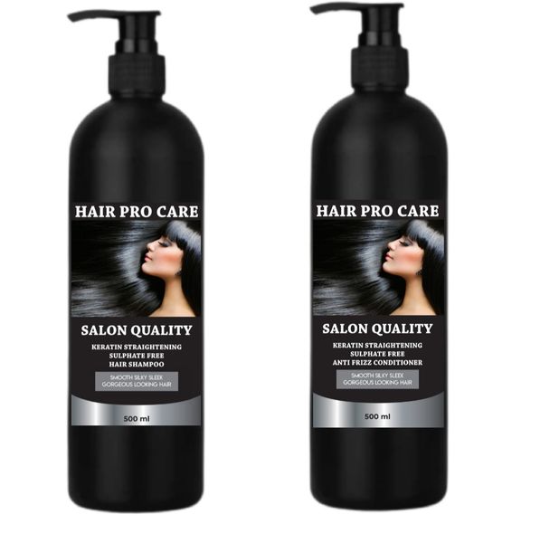 Keratin Straightening Hair Shampoo &amp; Hair Conditioner Sulphate Free 500ml