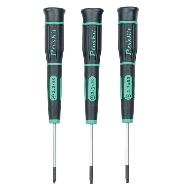 PRK SD-081F Triangle Precision Screwdriver Set, 3 Pieces, Chrome-Moly Steel