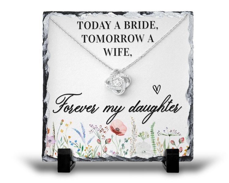 Today A Bride Forever My Daughter Wedding Day For Her Gift Rock Slate