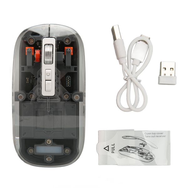 Wireless Mouse Laptop Transparent Rechargeable