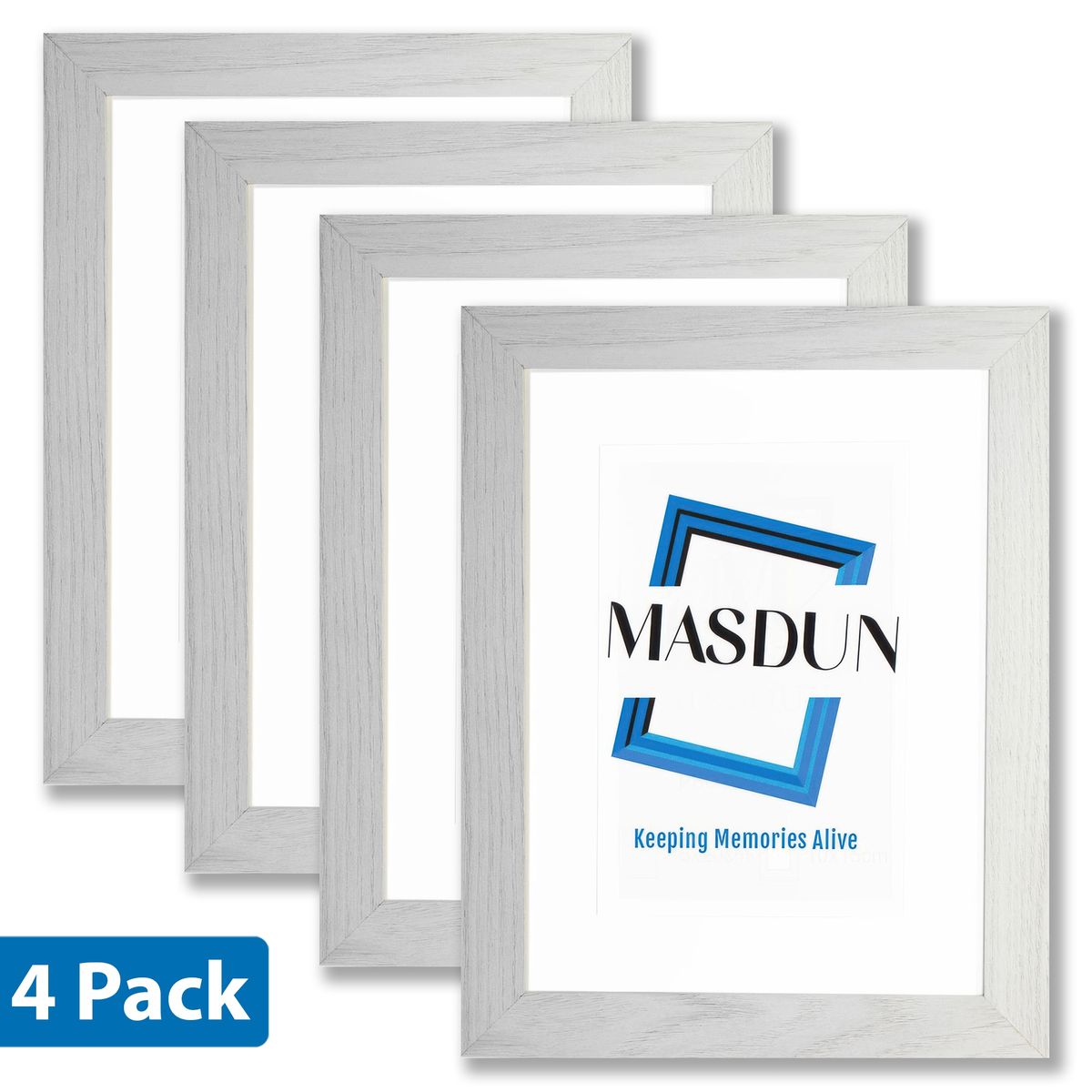 Masdun Modern Picture Frames - 4 Pack - for Home, Office Decor, Photos
