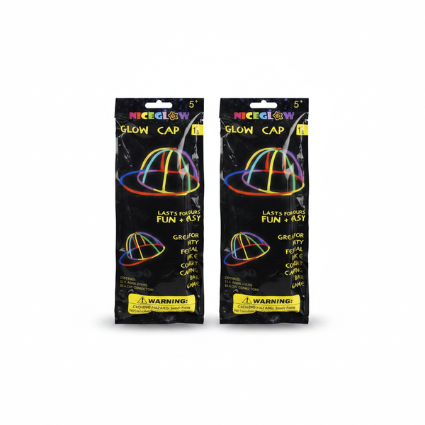 Glow Stick Illuminated Cap for Parties and Events - 2 Pack