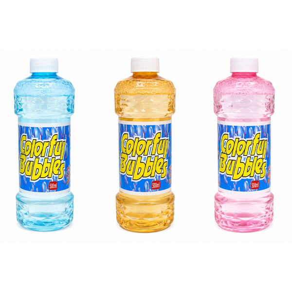 Bubble Solution 500ml 3 Pack Refill for Bubble Machines Kids Toys