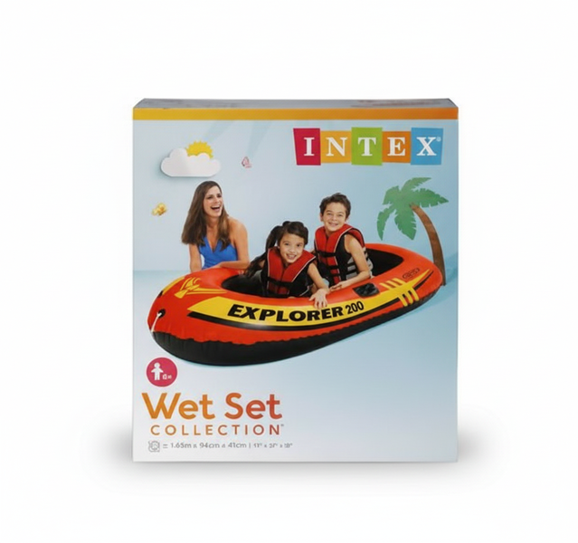 Intex Inflatable Explorer Boat for Kids 185 cm x 94 cm x 41 cm