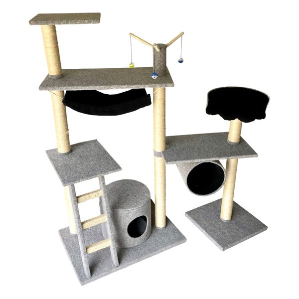 Scratzme - Mansion Premium Scratching Post - Light Grey &amp; Black