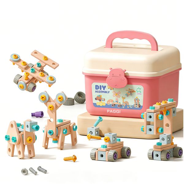 158pc Kids Drill Screwdriver Pretend Play Toys Creative Building Toys Gift