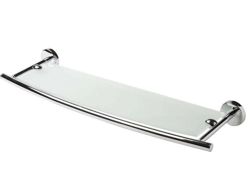 Senai Curved Bathroom Floating Glass Shelf