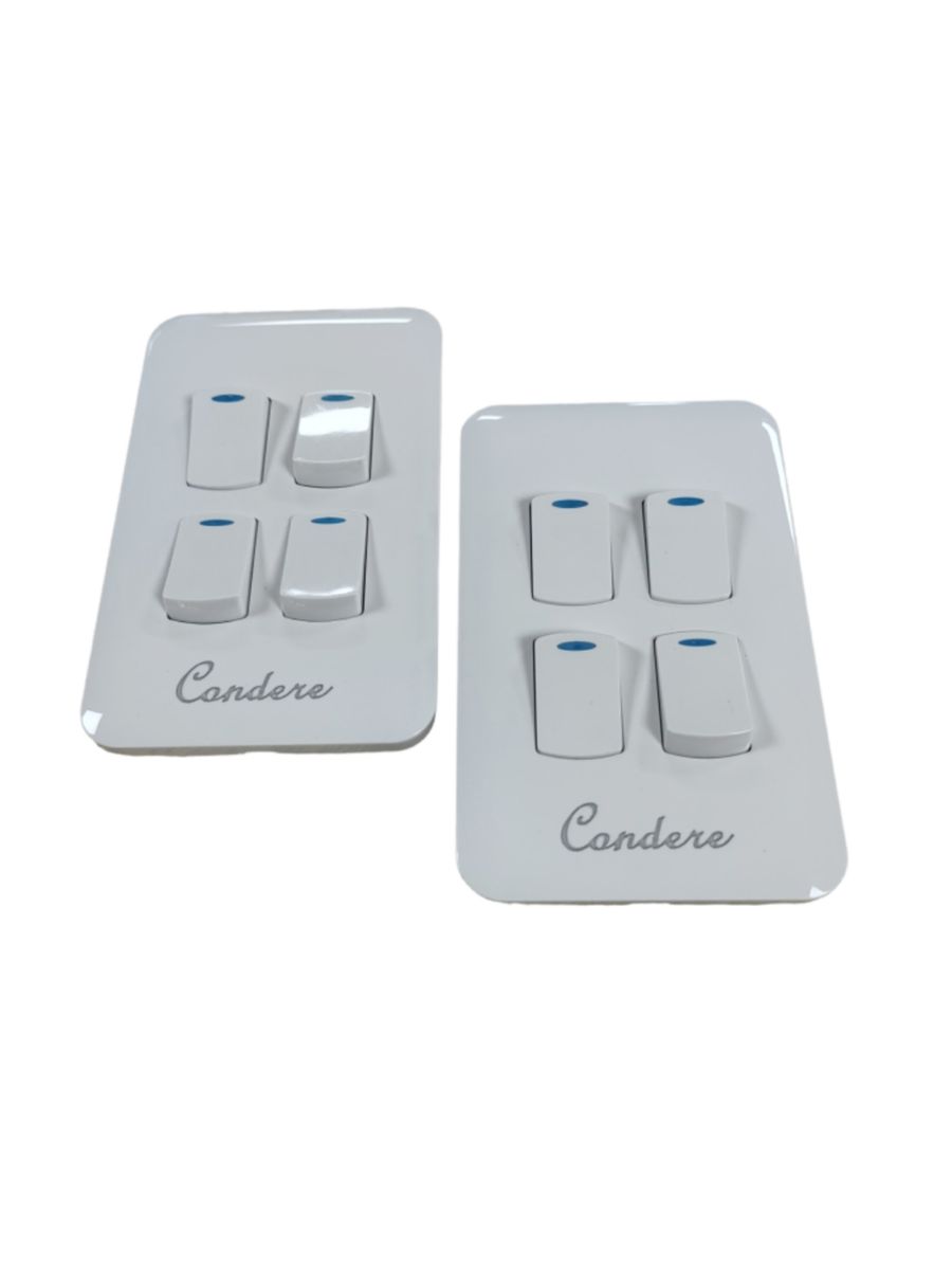 2PC 4 Lever Light Wall Switch for 2 X 4 Electrical Box White Shop