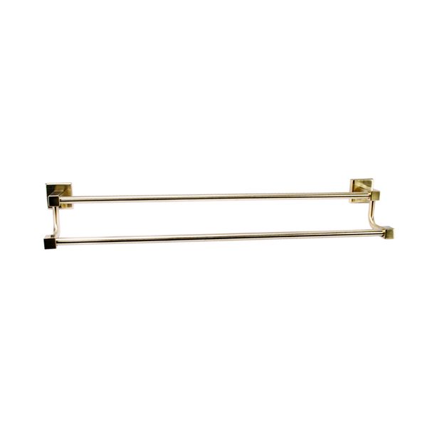 Trendy Taps - Premium Brushed Wall Mounted SQ Brushed Gold Double Towel Rail