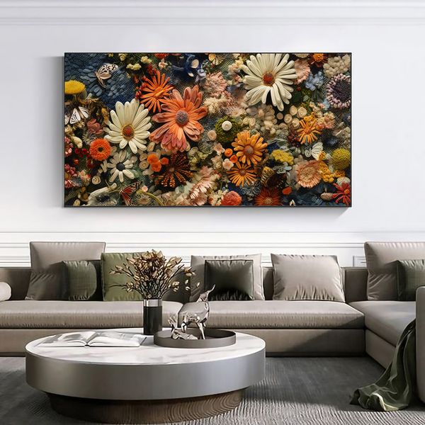 Canvas Wall Art - Wildflower Mosaic - 0335