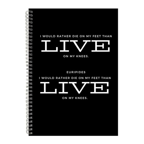 Live A4 Notebook Spiral Lined Motivational Sayings Graphic Notepad Gift 169