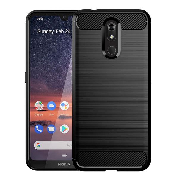CellTime™ Nokia 3.2 Shockproof Carbon Fiber Design Cover - Black