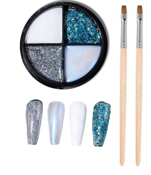 4 in 1 Solid Cream Gel Nail Polish + Applicator Brushes