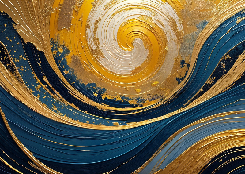 Canvas Wall Art Home Decor - Golden Swirls