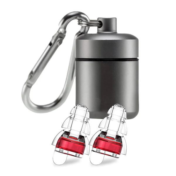 High-Fidelity Earplugs with Metal Keychain Case &amp; 2 Interchangeable Tips