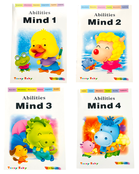 Early Learning Abilities Mind 1-4 Activity Book Series Ages 3-6
