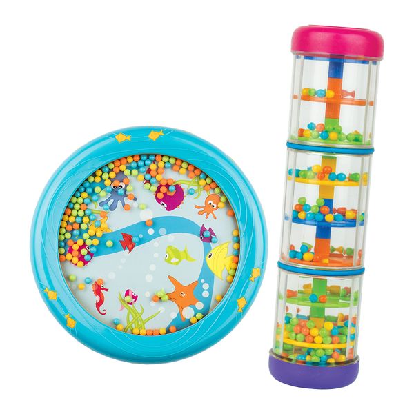 Halilit Music Instrument for Babies &amp; Toddlers: Drum &amp; Rainmaker