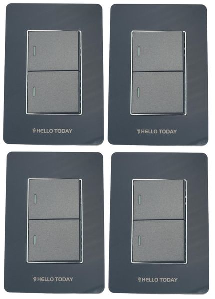 Hello Today Acrylic Gloss 2 Lever Light Switch 2 Way - 4 Pack