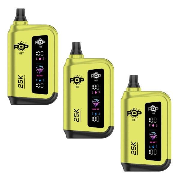 Pop Hit Rechargeable Vape Bar 25K Puffs 50mg - Lemon Heads - 3 Pack