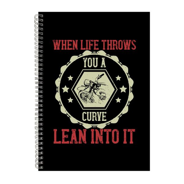 When Life Throws You A Curve Notebook Biker Gift Idea A4 Notepad 132