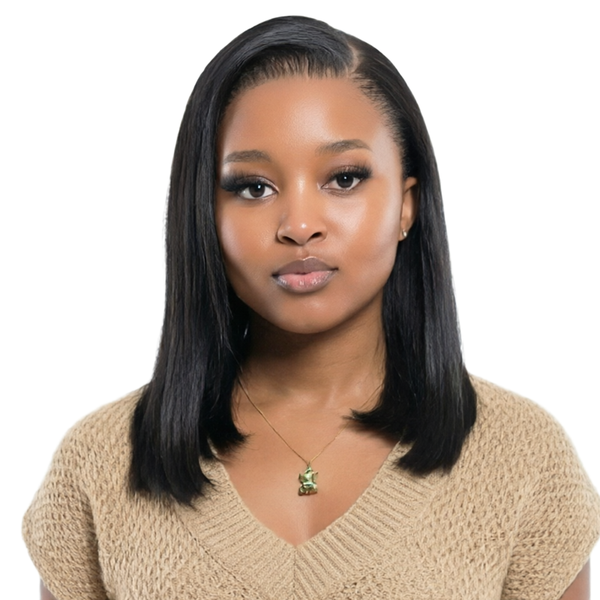 12in Double Drawn Full Frontal Straight Bob Wig-13x4 Full Frontal Lace Wig