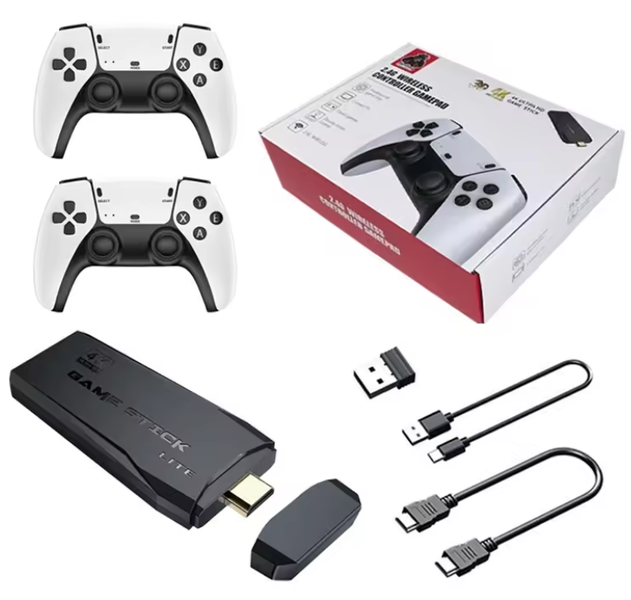 Wireless Game Console With 2 Controllers Plug Play+128 GB SD Card