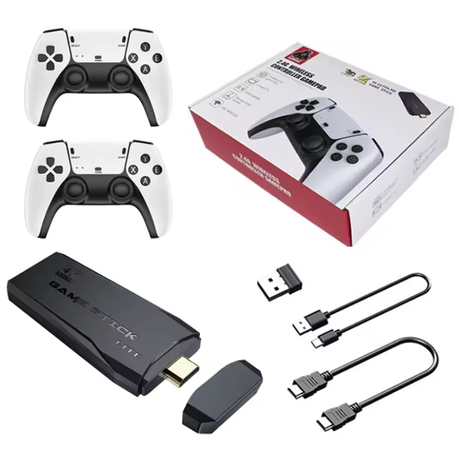 Wireless Game Console With 2 Controllers Plug Play+128 GB SD Card Image