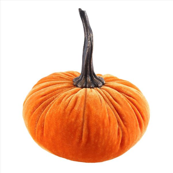 Large Velvet Pumpkins for Decorating Halloween Home Decor(Orange)