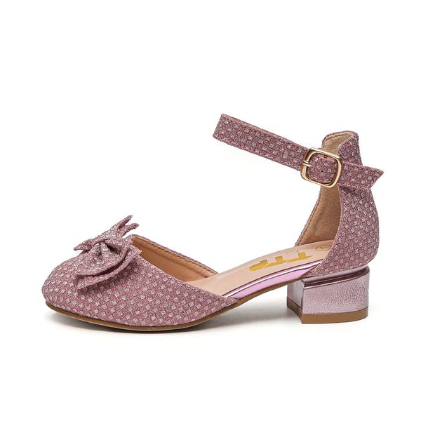 TTP - Girls D'Orsay style Shoe with Ankle Strap and Bow Detailing JSF30