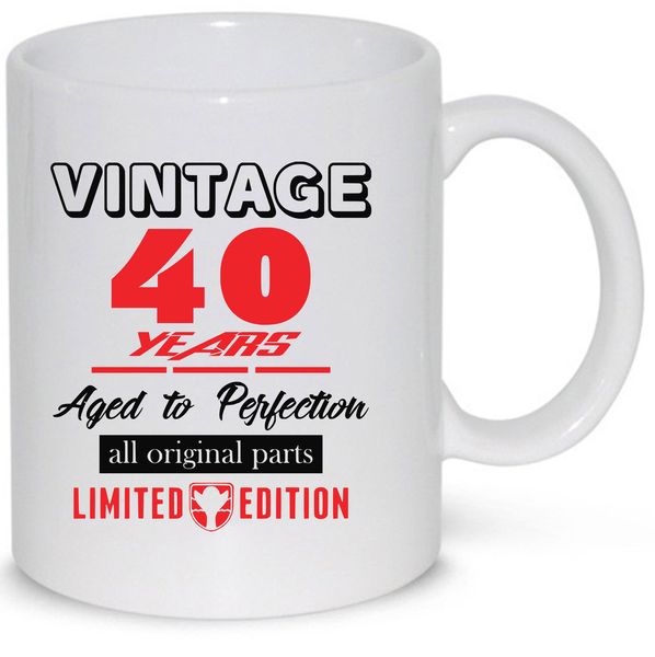Vintage 40 Aged To Perfection 40th Birthday Coffee Mug (11Oz Standard Mug)