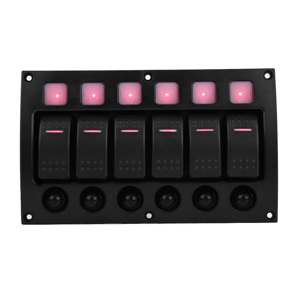 Toggle Switch Panel 6P LED Light Marine RV Boat