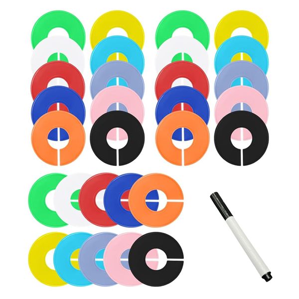 30Pieces Closet Dividers for Hanging Clothes Colored Clothing Rack Dividers
