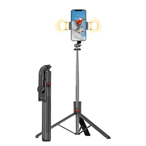 3-In-1 1.7m Extendable Selfie Stick Tripod with Bluetooth Remote