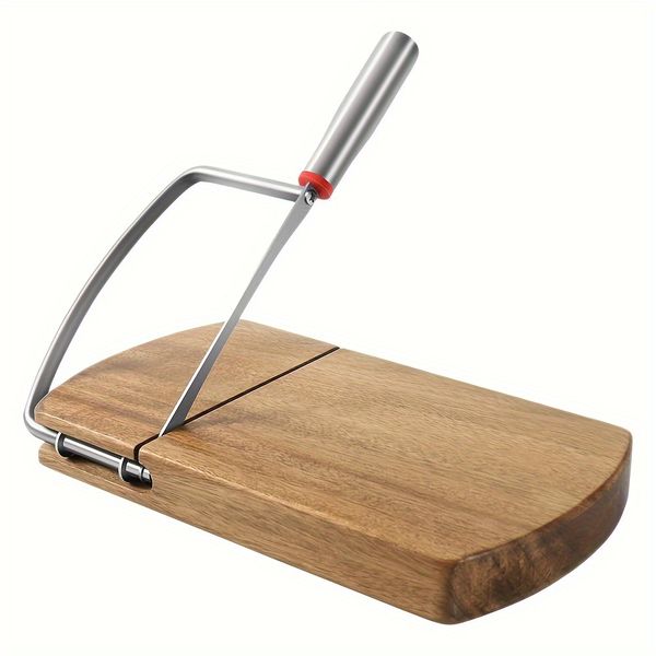 Premium Acacia Wood Cheese Slicer with Stainless Steel Blade