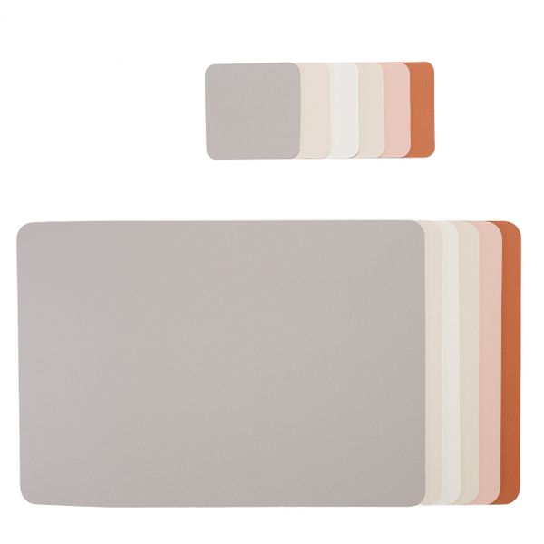 Placemat Set - Faux Leather - Emerald and Green