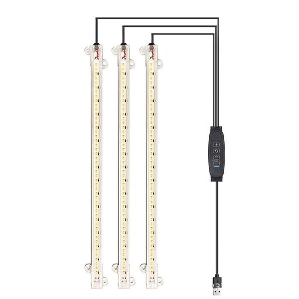 33cm 3-Head LED Grow Light Strip with 3/9/12H Timer, 10-Level Dimming