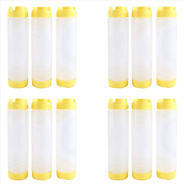 16Oz Inverted Plastic Squeeze Bottles Refillable Tip Large Valve