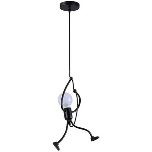 New Black Iron Comic Man Pendant - Novelty Ceiling Light