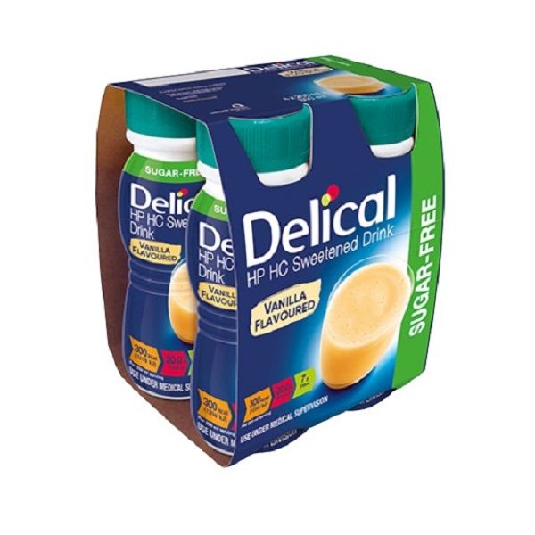 Delical - HP HC Sweetened Drink Vanilla Sugar-Free (4 x 200ml Bottle)