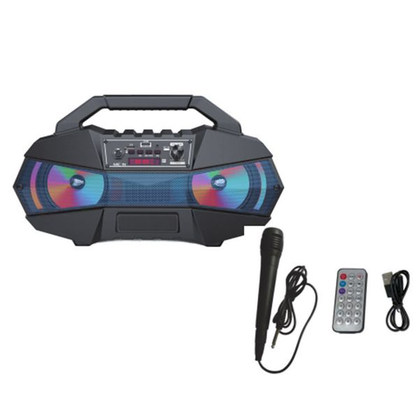 Super Base Wireless Speaker/ FM Radio, Wired Mic, Remote.TF/USB/AUX ZQS4238